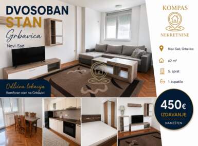 Dvosoban stan, Novi Sad | Izdavanje · 62m² · 450€
