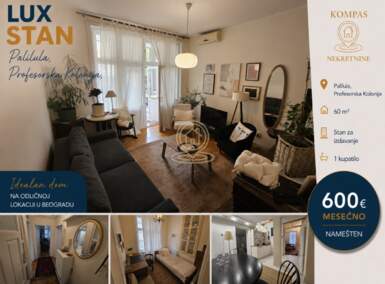 Dvosoban stan, Beograd - Profesorska Kolonija | Izdavanje · 60m² · 600€