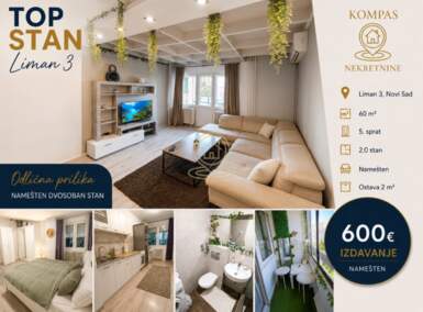 Dvosoban stan, Novi Sad | Izdavanje · 60m² · 600€