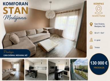 Jednosoban stan, Niš | Prodaja · 43m² · 130.000€