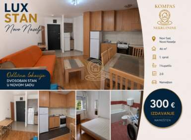 Dvosoban stan, Novi Sad | Izdavanje · 46m² · 300€
