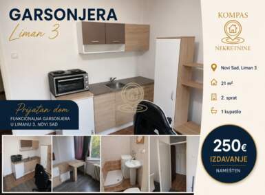 Jednosoban stan, Novi Sad | Izdavanje · 21m² · 250€