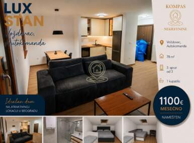Trosoban stan, Beograd - Autokomanda | Izdavanje · 78m² · 1.100€