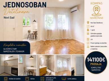 Jednosoban stan, Novi Sad | Prodaja · 40m² · 141.100€