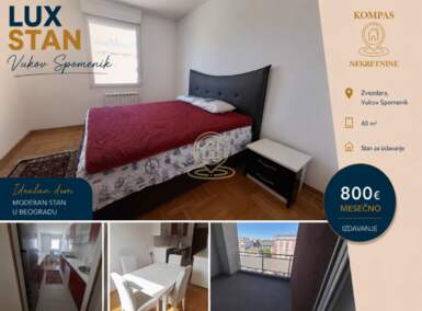 Dvosoban stan, Beograd - Vukov Spomenik | Izdavanje · 40m² · 800€
