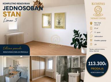 Jednosoban stan, Novi Sad | Prodaja · 31m² · 113.300€