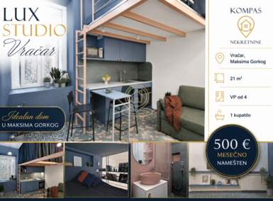 Jednosoban stan, Beograd - Kalenić | Izdavanje · 21m² · 500€
