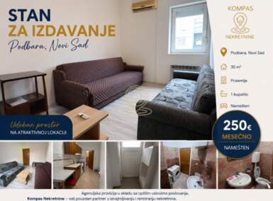 Jednoiposoban stan, Novi Sad | Izdavanje · 30m² · 250€
