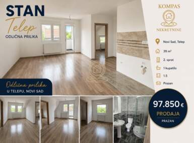 Jednoiposoban stan, Novi Sad | Prodaja · 39m² · 97.850€