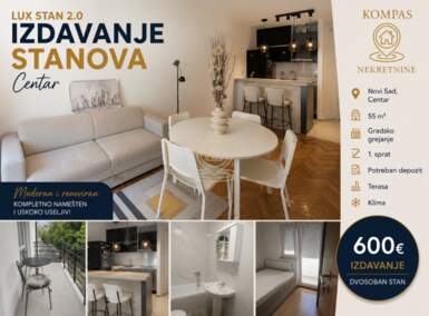 Dvosoban stan, Novi Sad | Izdavanje · 55m² · 600€