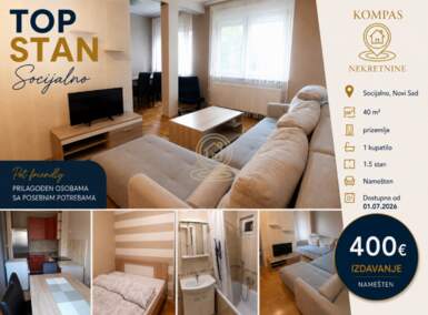 Jednoiposoban stan, Novi Sad | Izdavanje · 40m² · 400€