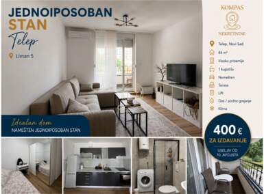 Dvosoban stan, Novi Sad | Izdavanje · 44m² · 400€