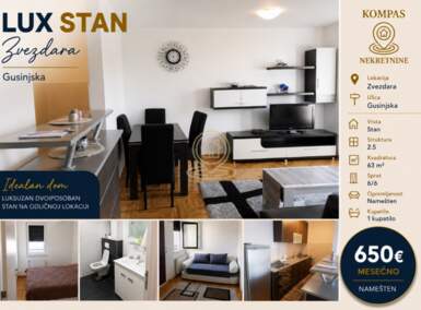 Dvoiposoban stan, Beograd - Kluz | Izdavanje · 63m² · 650€