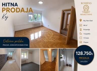 Jednoiposoban stan, Novi Sad | Prodaja · 44m² · 128.750€