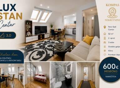 Trosoban stan, Novi Sad | Izdavanje · 52m² · 600€