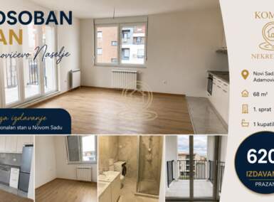 Trosoban stan, Novi Sad | Izdavanje · 68m² · 620€