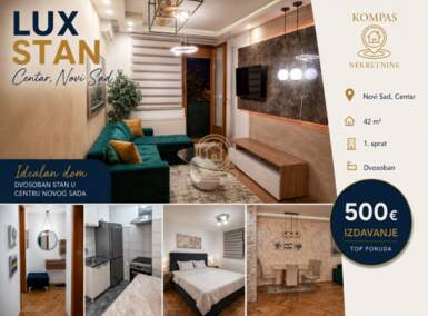 Dvosoban stan, Novi Sad | Izdavanje · 42m² · 500€