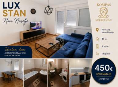 Jednoiposoban stan, Novi Sad | Izdavanje · 47m² · 450€