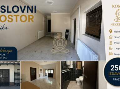 Poslovni prostor / Lokal, Novi Sad | Izdavanje · 18m² · 250€