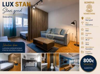 Jednoiposoban stan, Beograd - Dorćol | Izdavanje · 38m² · 800€