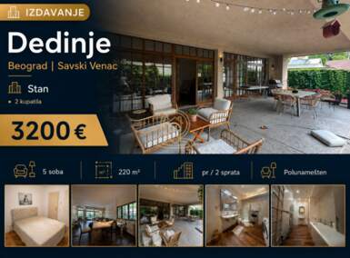 Stan, Beograd - Dedinje | Izdavanje · 220m² · 3.200€