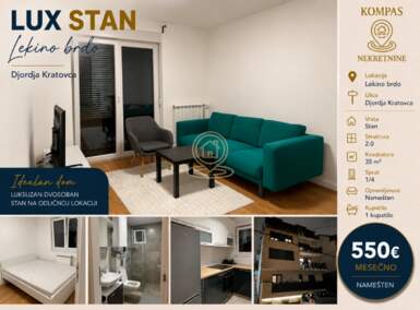 Dvosoban stan, Beograd - Lekino Brdo | Izdavanje · 35m² · 550€
