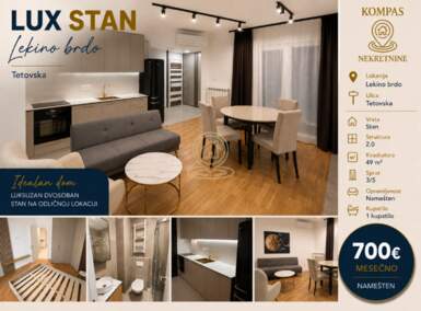 Dvosoban stan, Beograd - Lekino Brdo | Izdavanje · 49m² · 700€
