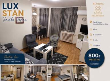 Dvosoban stan, Beograd - Palata pravde | Izdavanje · 49m² · 800€