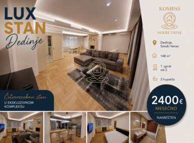Cetvorosoban stan, Beograd - Dedinje | Izdavanje · 148m² · 2.400€
