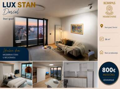 Jednosoban stan, Beograd - Dorćol | Izdavanje · 36m² · 800€