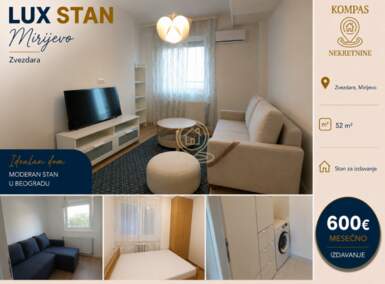 Dvosoban stan, Beograd - Mirijevo | Izdavanje · 52m² · 600€