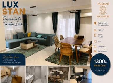 Cetvorosoban stan, Beograd - Pašino brdo | Izdavanje · 101m² · 1.300€