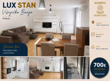 Trosoban stan, Beograd - Višnjička Banja | Izdavanje · 83m² · 700€