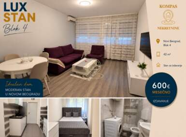 Dvosoban stan, Beograd - Blok 4 | Izdavanje · 42m² · 600€
