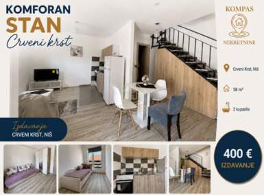 Dvoiposoban stan, Niš | Izdavanje · 58m² · 400€