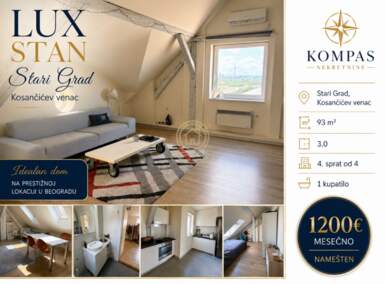 Trosoban stan, Beograd - Knez Mihajlova | Izdavanje · 93m² · 1.200€