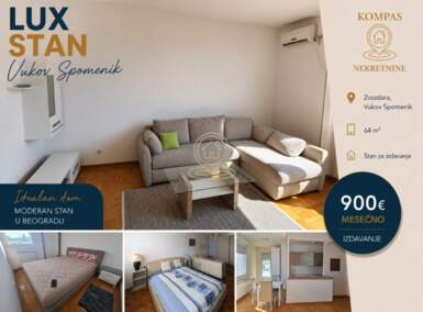 Trosoban stan, Beograd - Vukov Spomenik | Izdavanje · 64m² · 900€