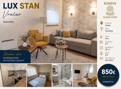 Dvosoban stan, Beograd - Kalenić | Izdavanje · 55m² · 850€
