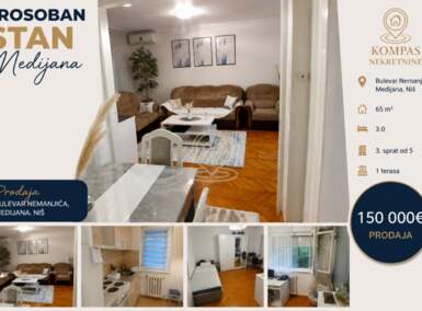 Trosoban stan, Niš - Bulevar Nemanjica | Prodaja · 65m² · 150.000€