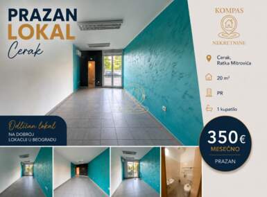 Poslovni prostor / Lokal, Beograd - Cerak | Izdavanje · 20m² · 350€