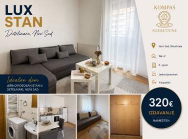 Jednoiposoban stan, Novi Sad | Izdavanje · 34m² · 320€