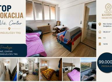 Jednoiposoban stan, Niš - Centar | Prodaja · 39m² · 99.000€