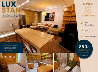 Dvoiposoban stan, Beograd - Kalenić | Izdavanje · 63m² · 850€