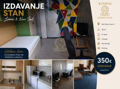 Dvosoban stan, Novi Sad | Izdavanje · 58m² · 350€