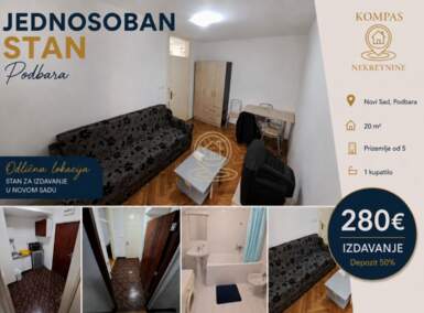 Jednosoban stan, Novi Sad | Izdavanje · 20m² · 250€