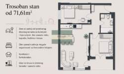 Trosoban stan, Jagodina | Prodaja · 72m² · 136.256€
