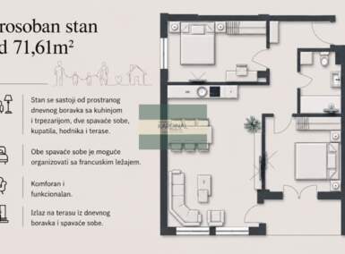Trosoban stan, Jagodina | Prodaja · 72m² · 136.256€