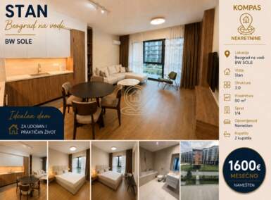 Trosoban stan, Beograd - Beograd na vodi | Izdavanje · 80m² · 1.600€