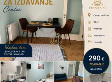 Jednosoban stan, Novi Sad | Izdavanje · 30m² · 290€