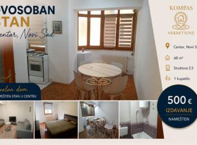 Dvoiposoban stan, Novi Sad | Izdavanje · 60m² · 500€